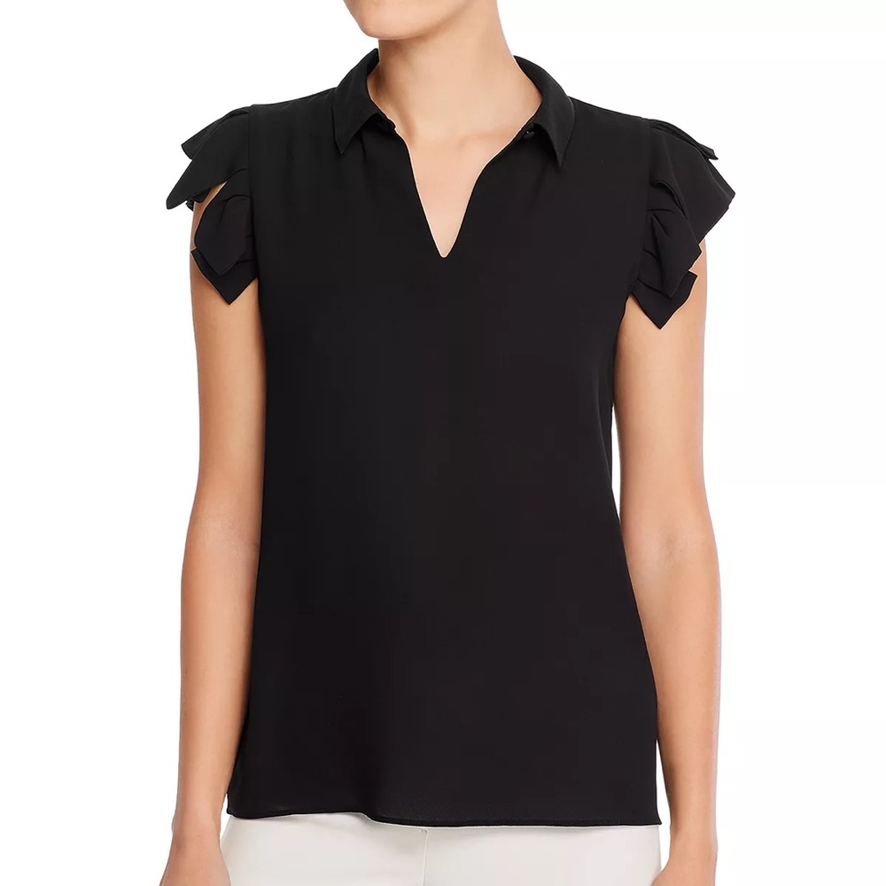 T Tahari
Ruffle-Sleeve Top. Size M